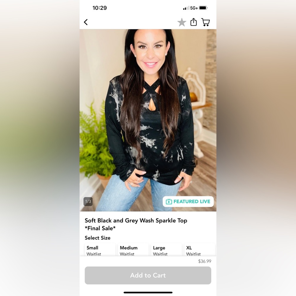 Soft Back & White Sparkle Top